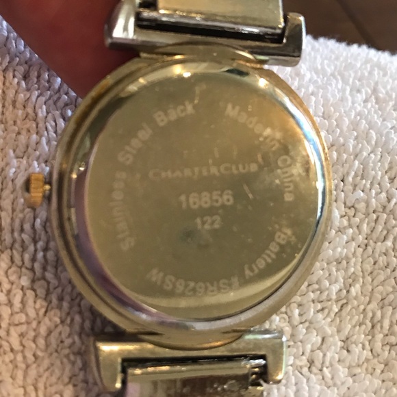 Charter Club Silver and Gold Tone Rhinestone Watch - Picture 7 of 9